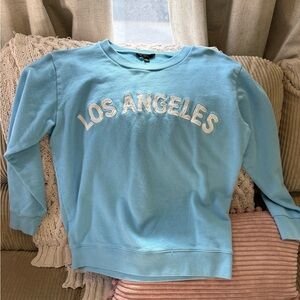 Ladies Sky Blue J Crew 'Los Angeles' Sweatshirt Medium